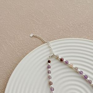 Dylam Top Jewellery Elegant Charm Sterling Silver <b>Bead</b> Beaded Pearl Natural Amethyst Beaded <b>Necklace</b> for Women Daily Wear - Product Image 5