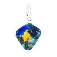 Weißgold 18 Karat Edelstein Halskette Kunden spezifische Designs Boulder Opal Preis Einzigartige Opal Design Factory Store Sale