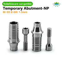 Soportes Titan con Retención por Tornillo y Parte Superior Plana Mecanizada para Restauración Temporal, Compatibles con Cilindros de Impresión de Conexión Nobel Biocare