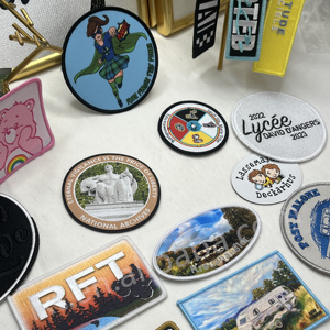 Tùy chỉnh thêu các bản vá lỗi làm việc Áo sơ mi con chó cổ áo sắt-on vải dệt chéo cá nhân nhãn thêu vá - Product Image 3