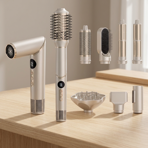 Secador de pelo plegable 8 en 1, cepillo multiestilizador, rizador automático con función de autolimpieza - Product Image 1