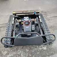 Tondeuse à chenilles télécommandée à essence 16 CV avec largeur de coupe réglable de 800 mm, 1000 mm, 1200 mm, machine de désherbage sur chenilles amortie