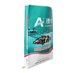 Balık gıda ambalaj fabrika toptan 20kg çevre dostu BOPP lamine hayvan besleme sığır kuş balık paketi için PP dokuma çanta çuval