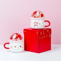 Mug en céramique moderne à micro-paysage, motif ours de dessin animé avec arc et flèche, cadeaux d'affaires, compatible lave-vaisselle et micro-ondes