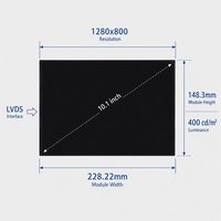 Écran industriel AUO G101EAN02.1 10,1 pouces WXGA AHVA TFT LCD transmissif 1280x800 LVDS 400cd/m2 800:1 WLED large plage de température -20~60°C