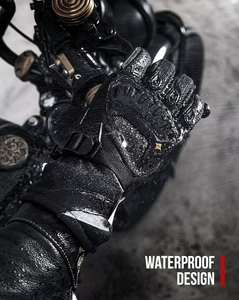 Gants d'hiver pour <span class=keywords><strong>moto</strong></span> et vélo à doigts entiers, protection CE niveau 1KP, rembourrage thermique, matériau PU imperméable et coupe-vent - Product Image 5