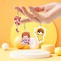 Porte-clés personnalisé en époxy acrylique, personnage de dessin animé, breloque liquide à paillettes, pendentif de sac personnalisé, vente en gros
