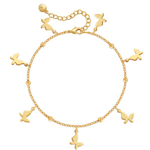 Chevillère Papillon Minimaliste, Plaqué <span class=keywords><strong>Or</strong></span> 18K, en Cuivre Réglable, Bijou de <span class=keywords><strong>Pied</strong></span> pour <span class=keywords><strong>Femme</strong></span>, Cadeau de Vacances - Product Image 2