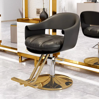 Chaise de salon en cuir gris classique moderne coupe de cheveux meubles de salon de coiffure avec des caractéristiques de style pour une utilisation au spa