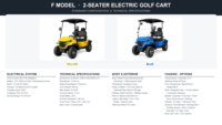 Voiturette de golf électrique multifonctionnelle 2 places, moteur AC 3,5 kW, capacité de montée de 20 % pour patrouille des sites industriels et entrepôts