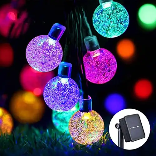 Kerstdecor 8 Modi 1-Pack 50 Led Outdoor Kristallen Bol Verlichting Waterdichte Zonne-Lichtslingers Voor Tuinboom Patio Party