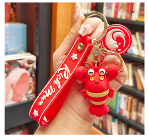 Tùy Chỉnh 3D PVC Keychain Dễ Thương Cua Tôm Hùm Búp Bê Keyring Kim Loại Xe Mặt Dây Chuyền Cho Treo Trên Xe Nhỏ Aquarium Quà Lưu Niệm Cho Món Quà Chính - Product Image 5