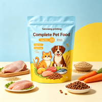 Sachet Doypack en aluminium BOPP imprimé numériquement avec logo personnalisé, refermable et réutilisable, idéal pour l'emballage d'aliments pour animaux de compagnie (chiens et chats)