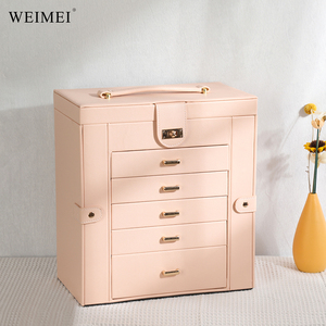 Wholesale Luxury Velvet Rectangle Jewelry Organizer Storage Rings For Earrings Necklace Lipstick Premium Jewelry Travel <b>Box</b> - Product Image 6