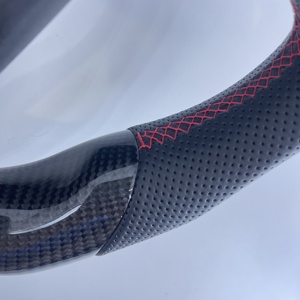 Volante de Cuero y Fibra de Carbono Real Personalizado CCExcellent para <span class=keywords><strong>Seat</strong></span> <span class=keywords><strong>Leon</strong></span> Cupra ST MK3 Ibiza Toledo Ateca Arona Alhambra - Product Image 3