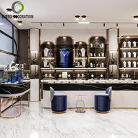 Vitrine de luxe pour bijoux avec éclairage LED, en verre trempé, écologique, couleur personnalisable pour bijoux