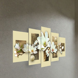 Impresión Digital de Flores Originales de 5 Piezas, Impresión Artística en Lienzo de Pintura al Óleo de 6 Colores, Decoración de Pared para Sala de Estar Interior - Product Image 2