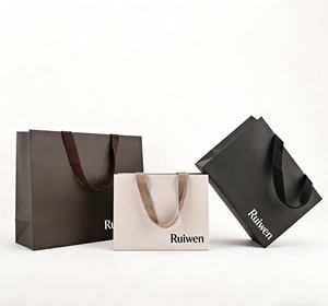 Bolsas de Compra de Papel Negro Reciclado Personalizadas para Ropa, Embalaje de Regalos Promocionales, con su Propio Logotipo, Venta al por Mayor, Bolsas de Papel Kraft Personalizadas con Asas - Product Image 5