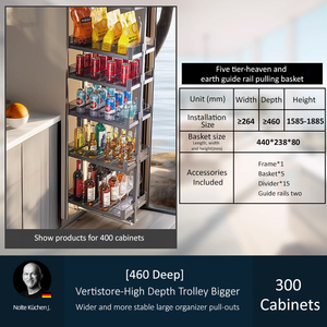 Tall <strong>Unit</strong> Expandable Pull-Out Basket <strong>Kitchen</strong> <strong>Storage</strong> Holder Accessories Cabinet Pantry <strong>Unit</strong> for <strong>Kitchen</strong> Organizer Larder Basket - Product Image 4