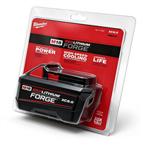 Batterie au lithium Milwaukee M18 Forge XC6.0 18V 6.0Ah Zero Tab Cell, batterie pour outils électriques robustes, compatible avec tous les outils sans fil M18