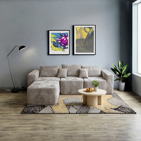 Nouvelle Arrivée Canapé-lit d'Angle Moderne Inclinable et Compressé pour Salon, avec Éponge Haute Densité, Idéal pour Hôtels et Villas