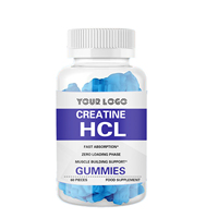 Complément de récupération musculaire : Gommes de créatine HCL avec 2 g de chlorhydrate de créatine, nutrition sportive végétalienne pour la croissance musculaire, 60 unités