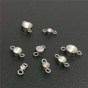 Bisel Redondo en Blanco de Acero Inoxidable, Base de Conector de Doble Lazo, Bandejas de Cristal, Colgante, <span class=keywords><strong>Enlace</strong></span> en Blanco para Encontrar Joyería - Product Image 5
