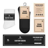 Chaussettes de sport en coton pour hommes, blanches et personnalisées, avec logo personnalisé, impression tricotée jacquard