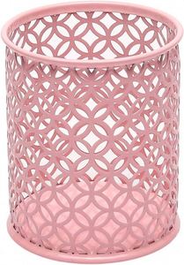 Organisateur de bureau en métal à motif de rose creuse, pot à crayons, porte-gobelet au design élégant pour le rangement des stylos - Product Image 4
