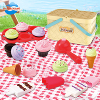 Panier à main pour pique-nique et jeu de rôle pour enfants Jouet à crème glacée Panier à dessert Jouet à crème glacée Ensemble de jouets