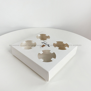 Vol pliable durable personnalisé 4 fentes plateau de support de porte-gobelet blanc emmêlé pour les gobelets en plastique/papier à emporter café - Product Image 1
