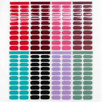 Autocollants pour ongles en gel UV non toxique couleur pure, imperméables, 20 bandes, ensemble complet, qualité salon, application facile, collection 2026 E&A
