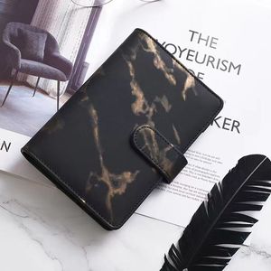 Carnet à anneaux A5 en marbre noir et blanc, organiseur de luxe à couverture rigide en cuir PU à 6 anneaux, journal à feuilles mobiles, classeur A6 en marbre - Product Image 1