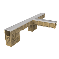 Caniveau de drainage en béton polymère en forme de U, moderne, écologique, durable, imperméable, ignifuge, pour usage extérieur en parc, avec graphisme