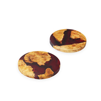 Haute qualité Design moderne cèdre acacia bois résine sous-verres ensemble époxy thé tasses à café sous-verres avec support de Table pour la maison