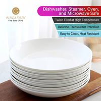 Service de vaisselle en porcelaine fine personnalisé, assiettes à dîner blanches minimalistes rondes pour hôtel, restaurant, maison