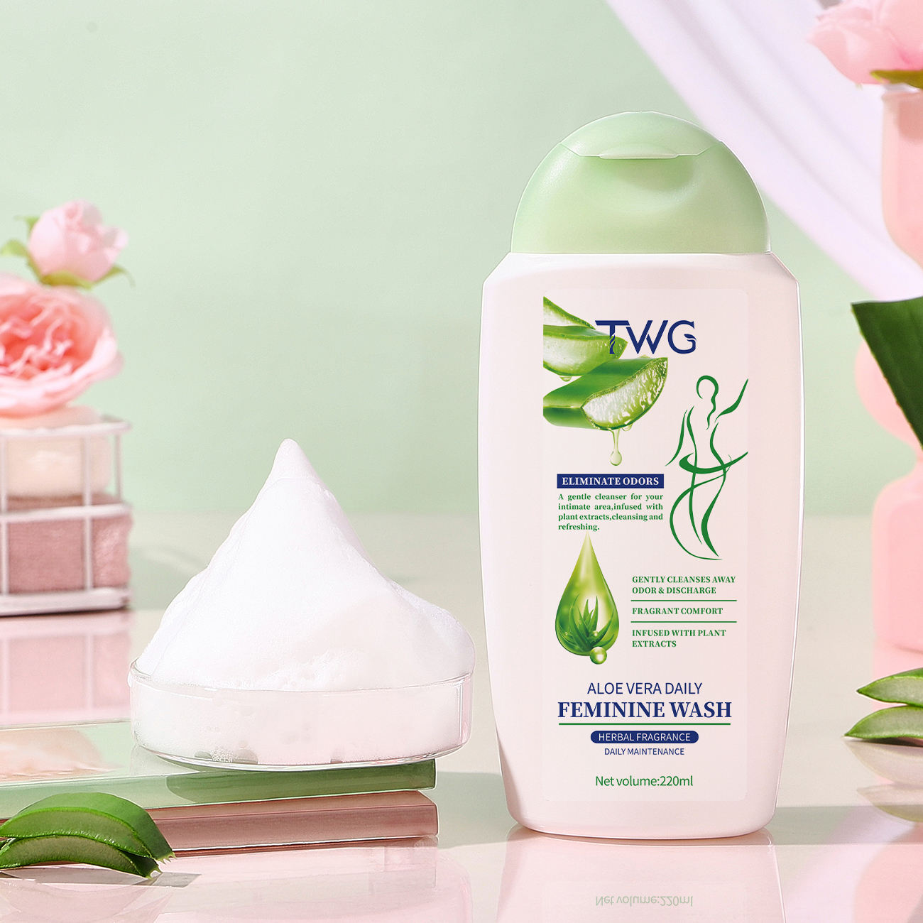 5904 TWG Gel Nettoyant Intime Quotidien à l'Aloe Vera 220ml