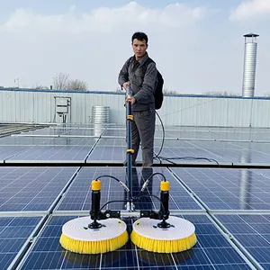 X42-75太阳能清洗双刷太阳能电池板清洗设备7.5米长度带锂电池