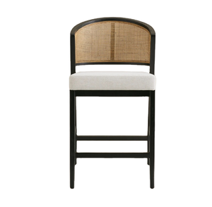 Modern American Style Solid Wood <b>Bar</b> Chair High <b>End</b> Luxurious Commercial Use Counter Height Wood and Rattan Chair - Product Image 1