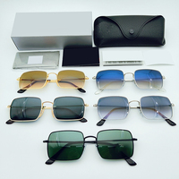 Lunettes de soleil de luxe de haute qualité avec verres en verre, monture carrée en acétate vintage, marques célèbres, lunettes de soleil pour femmes 2140, lunettes de soleil de créateur pour hommes