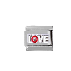 สร้อยข้อมือแฟชั่น DIY สแตนเลส 304 พร้อมโมดูลจดหมายรักสไตล์อิตาลี สร้อยข้อมือยางยืด - Product Image 6