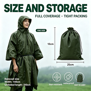 Impermeabile Multifunzionale Tre-in-Uno per Esterni, Riutilizzabile e Leggero, per Tenda/Escursionismo/Alpinismo/Campeggio, Compatto - Product Image 4