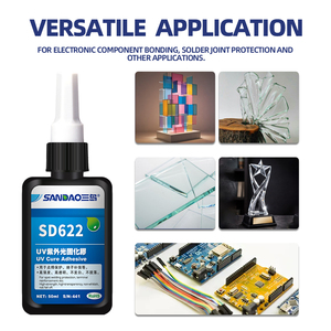 Colle acrylique UV monocomposant à adhérence destructrice sur substrat, résistante aux intempéries, transparente, pour l'électronique - Product Image 1