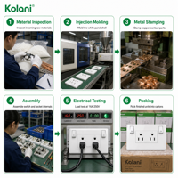 Stopkontak Dinding 6 Lubang Ukuran 120 Standar AS Ganda, 16A 250V, Panel Tersembunyi, Sakelar Kontrol Terpisah dengan Lampu LED Daya untuk Hotel