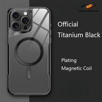 Coque de téléphone magnétique sans fil résistante à l'eau avec placage pour iPhone 17 15 14 Pro 16 Pro Max, protection antichoc en PC rigide