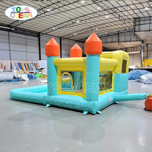 บ้านปราสาทเป่าลมพร้อมสไลด์และหลุมลูกบอลอุปกรณ์สำหรับเล่นในเชิงพาณิชย์แบบนุ่มปรับแต่งได้จากโรงงาน - Product Image 6