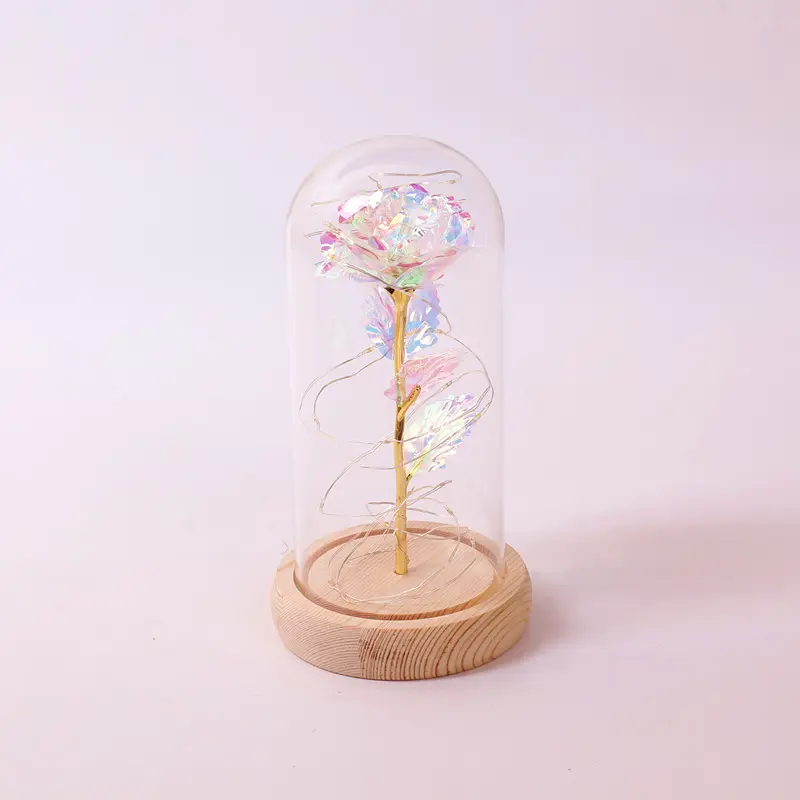 Bougeoir en verre avec Base en bois, Souvenir de saint-valentin, cadeau romantique, bon prix, avec lumière LED
