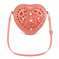 Sac à bandoulière étanche antivol en PVC avec fermeture éclair, motif ajouré, design mignon et tendance, 18x16cm, pour usage quotidien et extérieur