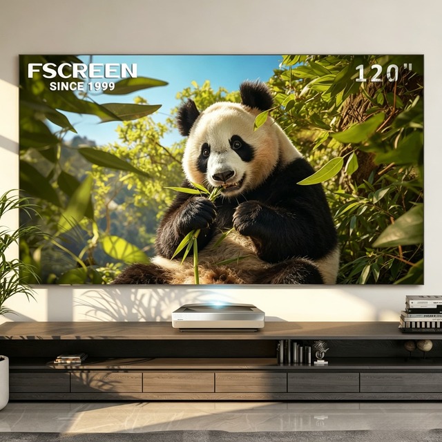 Fscreen Aura Series Projector Screen 8K UHD 16:9 Fresnel ALR Fixed FramePET Projection Screen for Laser TV Home Theater 120