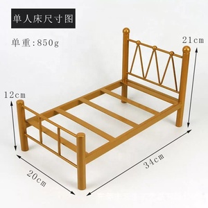 Vente chaude 1/6 BJD Maison De Poupée Meubles Personnalisé Miniature En Métal Vintage Poupée Lit Ange-Thème <span class=keywords><strong>Peinture</strong></span> Modèle pour Souvenir - Product Image 5